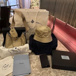 Prada Re-edition 2005 Nylon Bag Desert Beige